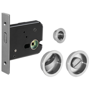 BATHROOM POCKET DOOR LOCK PACK - STAINLESS STEEL