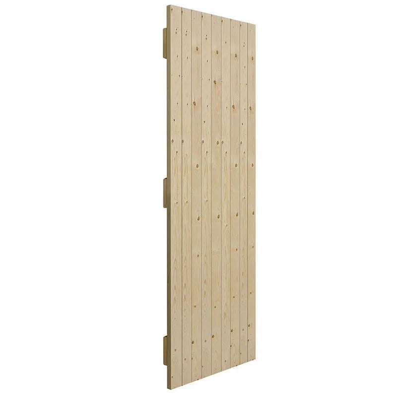 Wooden door panel on a white background