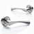 ELVAS DOOR HANDLE ON ROSE – POLISHED CHROME / SATIN NICKEL