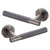 MARINO KNURLED LEVER DOOR HANDLE ON ROSE – ANTIQUE BRASS