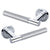 MARINO KNURLED LEVER DOOR HANDLE ON ROSE POLISHED CHROME