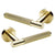 MARINO KNURLED LEVER DOOR HANDLE ON ROSE – SATIN BRASS