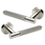 MARINO KNURLED LEVER DOOR HANDLE ON ROSE – SATIN NICKEL