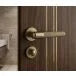 FLARE KNURLED DOOR HANDLE ON ROSE – BATHROOM PACK – ANTIQUE BRASS
