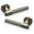 FLARE KNURLED LEVER DOOR HANDLE ON ROSE – ANTIQUE BRASS