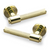 FLARE KNURLED LEVER DOOR HANDLE ON ROSE POLISHED BRASS