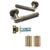 VELO LINEAR DOOR HANDLE ON ROSE – LATCH PACK – ANTIQUE BRASS
