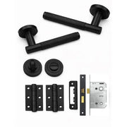 VELO LINEAR DOOR HANDLE ON ROSE – BATHROOM PACK – MATT BLACK