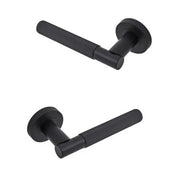 VELO LINEAR LEVER DOOR HANDLE ON ROUND ROSE – MATT BLACK