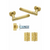 VELO LINEAR DOOR HANDLE ON ROSE – LATCH PACK – SATIN BRASS