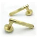 VELO LINEAR DOOR HANDLE ON ROSE – LATCH PACK – SATIN BRASS