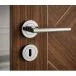 AMORA DOOR HANDLE ON ROSE – LOCK PACK – POLISHED CHROME