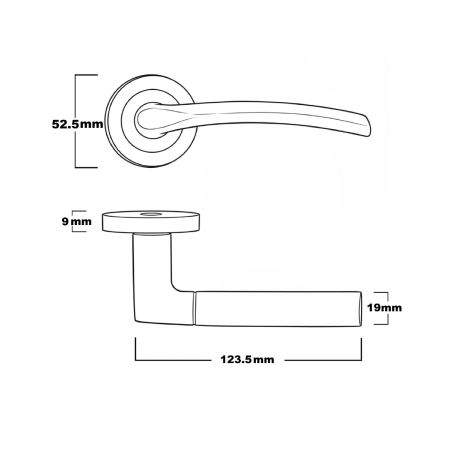 ANDALUSIA DOOR HANDLE ON ROSE – POLISHED CHROME / SATIN NICKEL