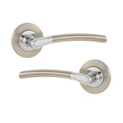 ANDALUSIA DOOR HANDLE ON ROSE – POLISHED CHROME / SATIN NICKEL