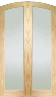 CLEAR PINE NEWLAND GLAZED ARCHED FRENCH PAIR