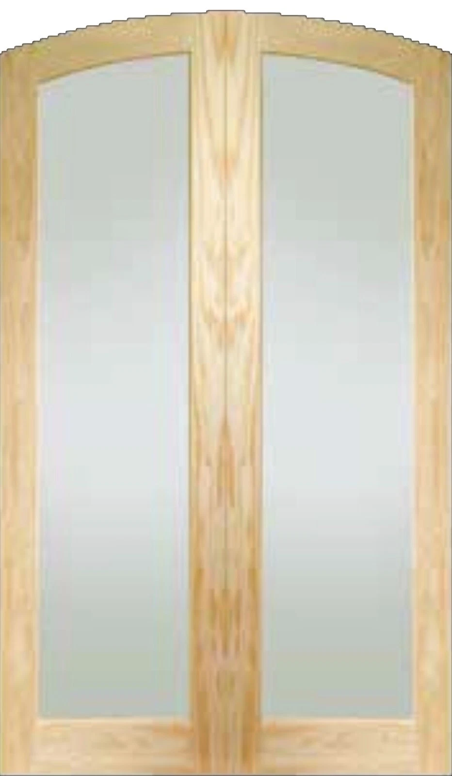 CLEAR PINE NEWLAND GLAZED ARCHED FRENCH PAIR