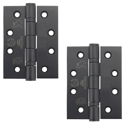 GRADE 13 BALL BEARING FIRE RATED HINGES 102MM X 76MM X 3MM – MATT BLACK
