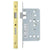 VDL7860‑PVDG DIN BATHROOM LOCK – BACKSET 60MM – 2‑PIECE FOREND – SQUARE – POLISHED BRASS EFFECT