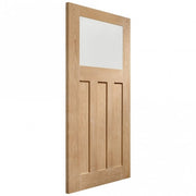 INTERNAL OAK PRE‑FINISHED DX DOOR WITH OBSCURE GLASS