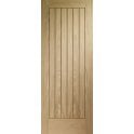 Wooden door with a simple design on a plain background