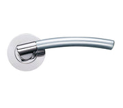 ZOO HARDWARE STANZA AMALFI LEVER ON ROUND ROSE  DUAL FINISH POLISHED NICKEL & SATIN NICKEL - ZPZ080PNSN (SOLD IN PAIRS)